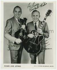 6b608 HOMER & JETHRO signed 8x10 music publicity still 1960s the country music duo with instruments!