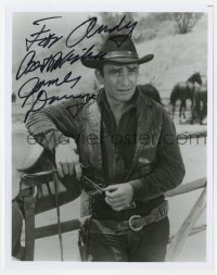 6b806 JAMES DRURY signed 8x10.25 REPRO still 1980s great cowboy portrait as The Virginian!