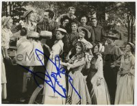 6b309 JANE POWELL signed 7.25x9.25 still 1954 with Howard Keel in Seven Brides for Seven Brothers!