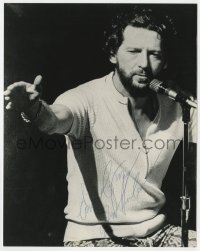 6b820 JERRY LEE LEWIS signed 8x10 REPRO still 1980s great close up of the singer by microphone!