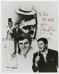 6b823 JERRY LEWIS signed 8x10 REPRO still 1989 cool artwork montage of the famous comedian!