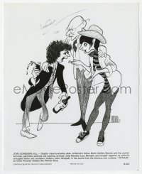6b315 JOHN GIELGUD signed 8x10 still 1981 Hirschfeld art w/ Dudley Moore & Liza Minnelli in Arthur!