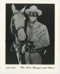 6b610 JOHN HART signed 8x10 publicity still 1980s great portrait as The Lone Ranger with Silver!