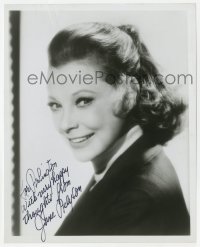 6b849 JUNE ALLYSON signed 8x10 REPRO still 1970s pretty smiling portrait with her hair pulled back!