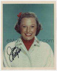 6b662 JUNE ALLYSON signed color 8x10 REPRO still 1980s smiling portrait of the pretty actress!