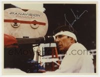 6b667 LEONARD NIMOY signed color 7.75x10 REPRO still 1980s candid behind camera directing Star Trek!