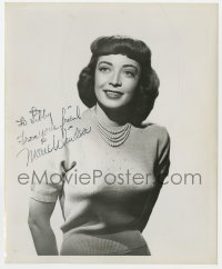 6b884 MARIE WINDSOR signed 8.25x10 REPRO still 1980s waist-high portrait with pearl necklace!