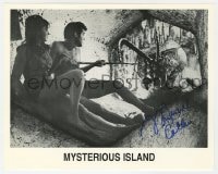 6b899 MICHAEL CALLAN signed 8x10 REPRO still 1980s fending off enormous ant in Mysterious Island!