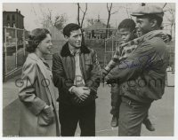 6b373 SIDNEY POITIER signed 7.25x9.25 still 1957 c/u with John Cassavetes in Edge of the City!