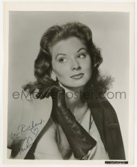 6b379 SUZY PARKER signed 8x10 still 1950s sexy close portrait wearing long leather gloves!