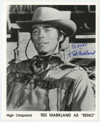 6b636 TED MARKLAND signed 8x10 publicity still 1980s portrait as Reno in TV's The High Chaparral!