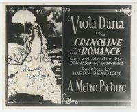 6b990 VIOLA DANA signed 8x10 REPRO still 1970s great title card image from Crinoline and Romance!
