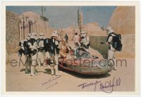 6b689 STAR WARS signed color 8x11 REPRO photo 1990s by BOTH Alec Guinness AND Mark Hamill!