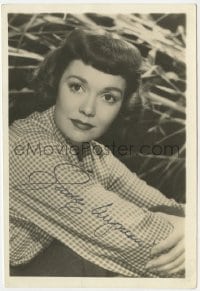 6b456 JANE WYMAN signed deluxe 5x7 fan photo 1949 close up when she made A Kiss in the Dark!
