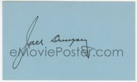 6b494 JACK DEMPSEY signed 3x5 index card 1970s it can be framed & displayed with a repro still!