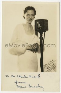 6b413 IRENE BEASLEY signed 4x6 photo 1930s smiling portrait w/ NBC microphone by Maurice Seymour!