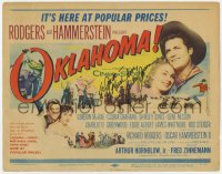 6b086 OKLAHOMA signed TC 1956 by Shirley Jones, who's with MacRae in Rodgers & Hammerstein musical!
