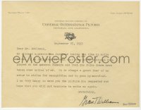 6b125 GRANT WILLIAMS signed letter 1957 thanking manager who showed his movies at his theater!