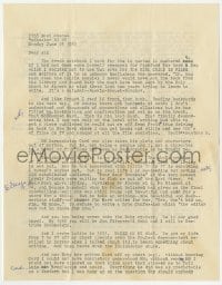6b129 LOUISE BROOKS letter 1961 typed to Jan Wahl, comparing her life to Nabokov's Lolita!