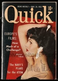 6b199 URSULA THIESS signed digest magazine March 24, 1952 she's on the cover of Quick!