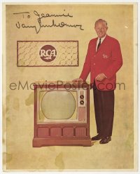6b075 VAUGHN MONROE signed 9x11 trade ad 1950s the famous singer selling RCA televisions!