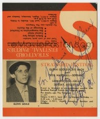 6b141 GLENN GOULD signed Canadian festival program 1961 when he was at the Stratford Festival!