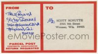 6b220 HANS CONRIED signed 3x6 address label 1970s sending autographed item to one of his fans!