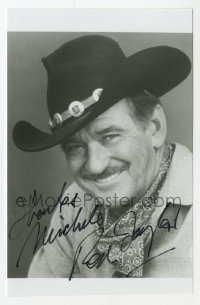6b435 ROD TAYLOR signed 3x5 photo 1980s later in his career as Jonathan Grail in TV's The Outlaws!