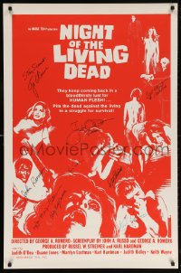 6b019 NIGHT OF THE LIVING DEAD signed 1sh R1978 by George A. Romero & EIGHT other people!