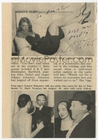 6b541 NITA TALBOT signed magazine page 1950s sexy image from Mickey Spillane Kiss Me Deadly party!