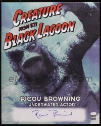 6b053 RICOU BROWNING signed 16x20 REPRO still 2000s the underwater Creature from the Black Lagoon!