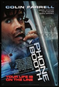 6b020 PHONE BOOTH signed DS 1sh 2003 by Colin Farrell, directed by Joel Schumacher!