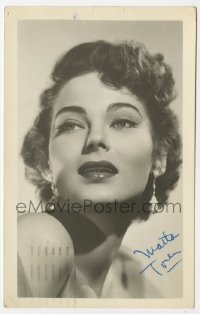 6b186 MARTA TOREN signed 4x6 postcard 1952 head & shoulders portrait of the sexy Swedish actress!