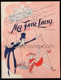 6b099 MY FAIR LADY signed stage play souvenir program book 1956 by Julie Andrews, Hirschfeld art!