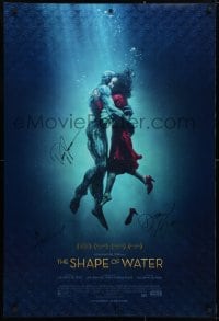 6b021 SHAPE OF WATER signed advance DS 1sh 2017 by Doug Jones, Mike Hill, AND Daniel Kraus!