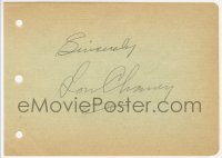 6b566 LON CHANEY SR signed 4x6 album page 1920s it can be framed & displayed with a repro!