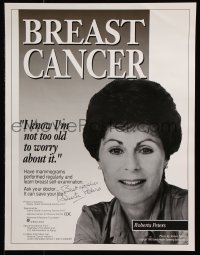 6b040 ROBERTA PETERS signed 15x20 special poster 1990 advertising breast cancer awareness campaign!
