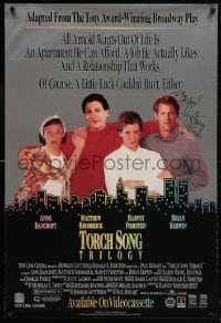 6b007 TORCH SONG TRILOGY signed 27x40 video poster 1988 by writer/actor Harvey Fierstein!