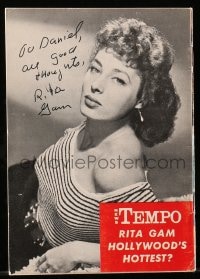 6b203 RITA GAM signed digest magazine August 9, 1954 she's on the back cover!