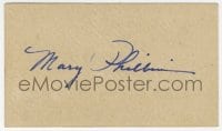 6b160 MARY PHILBIN signed 2x3 cigarette card 1920s portrait when she starred in False Kisses!