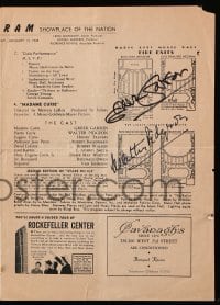 6b196 RADIO CITY MUSIC HALL signed program 1944 by BOTH Greer Garson AND Walter Pidgeon!