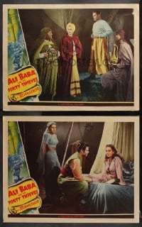 6c899 ALI BABA & THE FORTY THIEVES 2 LCs 1943 great images of Maria Montez, Jon Hall & Arabs!