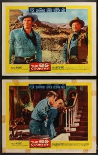 6c907 BIG COUNTRY 2 LCs 1958 great images of Charlton Heston, Carroll Baker, Charles Bickford!