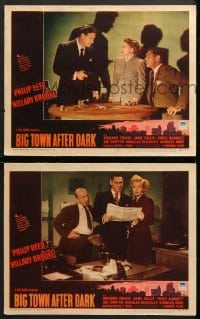 6c908 BIG TOWN AFTER DARK 2 LCs 1948 Philip Reed, Hillary Brooke, Richard Travis, gambling!