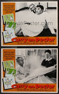 6c915 CARRY ON DOCTOR 2 LCs 1972 sexiest English hospital nurses, wacky border artwork!