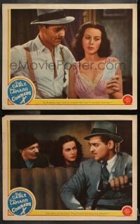 6c920 COMRADE X 2 LCs 1940 c/us of sexy Hedy Lamarr & Clark Gable in the Love Battle of the Century!