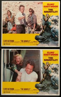6c930 GAUNTLET 2 LCs 1977 Clint Eastwood & Sondra Locke, border art by Frank Frazetta!