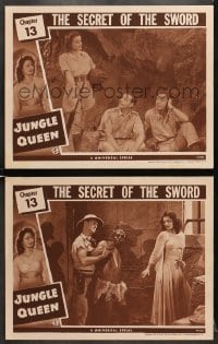 6c942 JUNGLE QUEEN 2 chapter 13 LCs 1945 Universal African safari serial, The Secret of the Sword!