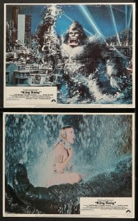 6c944 KING KONG 2 LCs 1976 sexy Jessica Lange in big ape's hand, Berkey art!