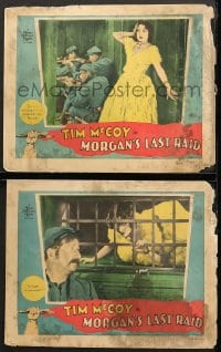 6c956 MORGAN'S LAST RAID 2 LCs 1929 Tim McCoy as Civil War Confederate soldier with Sebastian!